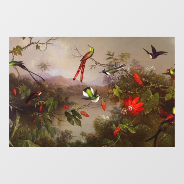 Tropical Landscape with Ten Hummingbirds Heade (Sheet)
