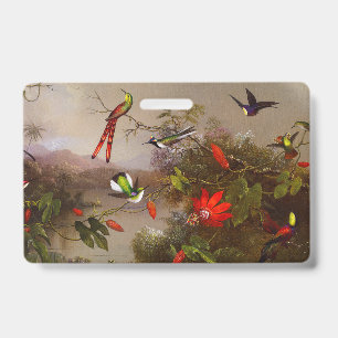 Tropical Landscape with Ten Hummingbirds Heade ID Badge