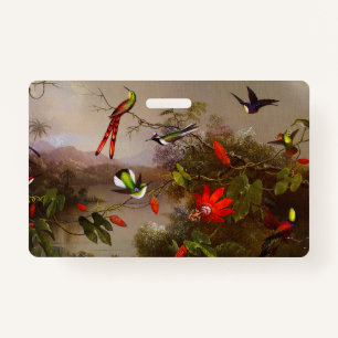 Tropical Landscape with Ten Hummingbirds Heade ID Badge