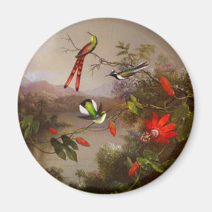Tropical Landscape with Ten Hummingbirds Heade Magnet