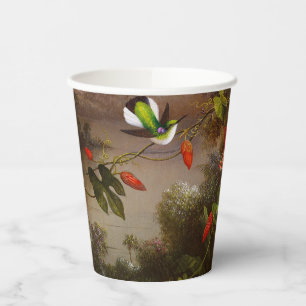 Tropical Landscape with Ten Hummingbirds Heade Paper Cups