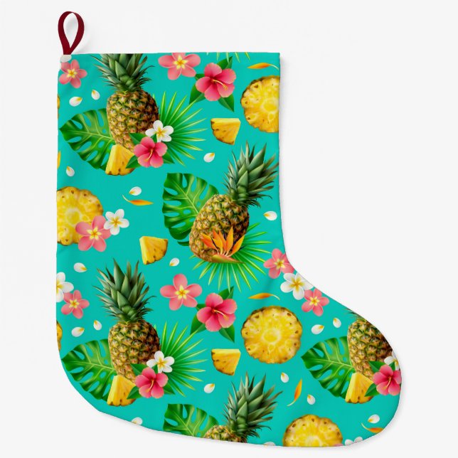 Tropical Large Christmas Stocking (Front)
