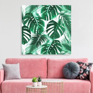Tropical Large Palm Leaves Canvas Print