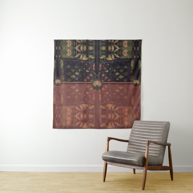 Tropical Latticework Clutch Tapestry (In Situ)