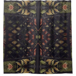Tropical Latticework Shower Curtain