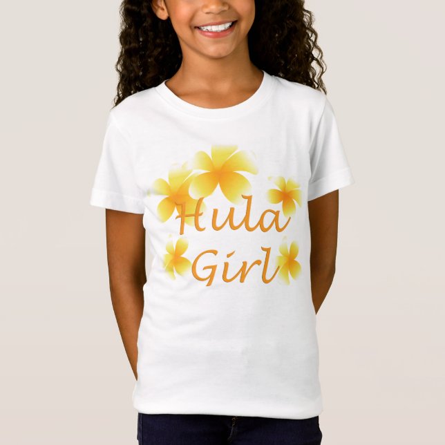 Tropical Laua Party Hula Girl Floral Kids T-shirt (Front)