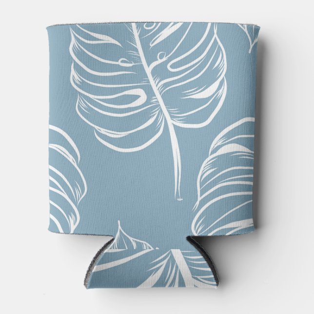 Tropical Leaf Abstract: Seamless Greenery. Can Cooler (Front)
