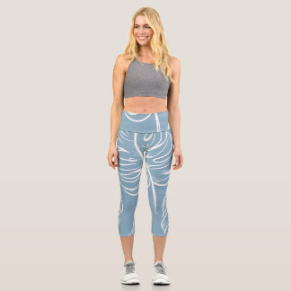 Tropical Leaf Abstract: Seamless Greenery. Capri Leggings