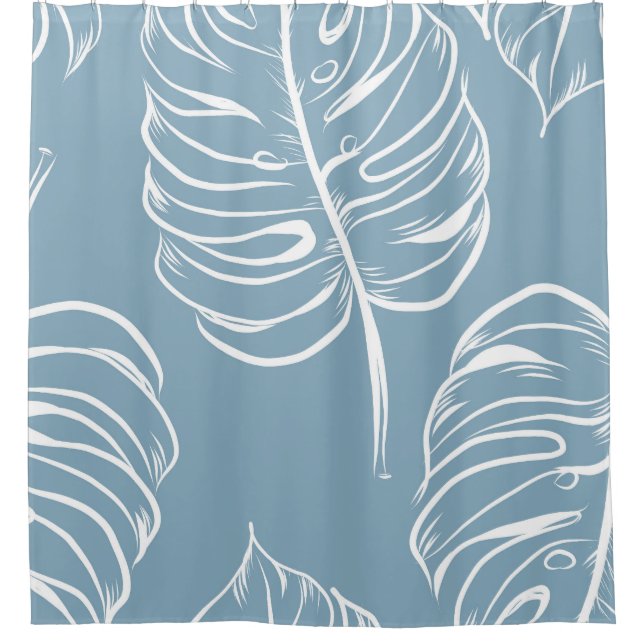 Tropical Leaf Abstract: Seamless Greenery. Shower Curtain (Front)