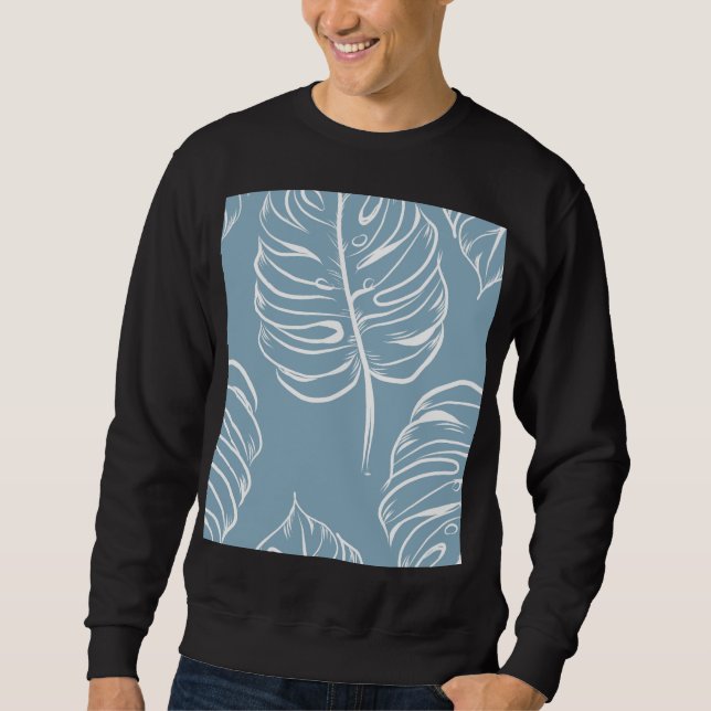 Tropical Leaf Abstract: Seamless Greenery. Sweatshirt (Front)