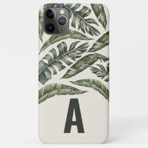 Tropical leaf and botanical personalized initial Case-Mate iPhone case