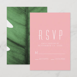 Tropical Leaf Art Deco Inspired RSVP Card