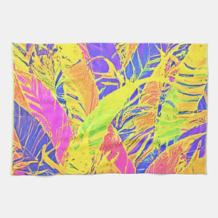 Tropical Leaf Art Tea Towel