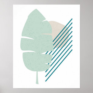 Tropical Leaf Beach House Abstract Art Print