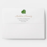 Tropical Leaf Botanical Baby Shower Return Address