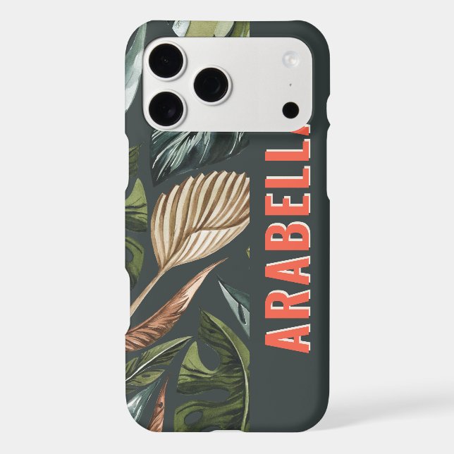 Tropical leaf botanical personalised name (Back)