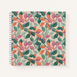 Tropical Leaf Coral Green Botanical Chic Journal