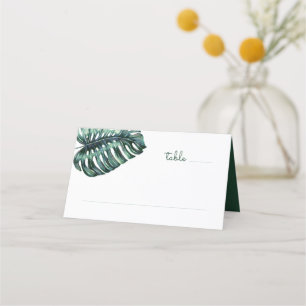 Tropical Leaf Monstera Optional Hashtag Info Place Card