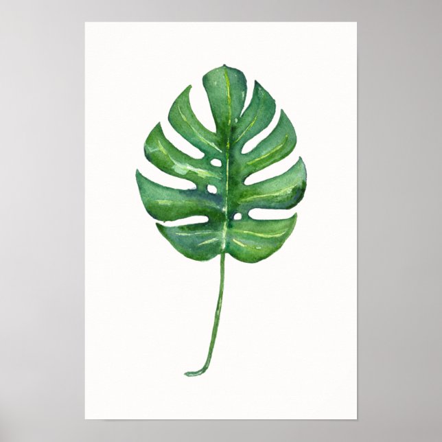 Tropical Leaf (Monstera) Watercolor Poster (Front)