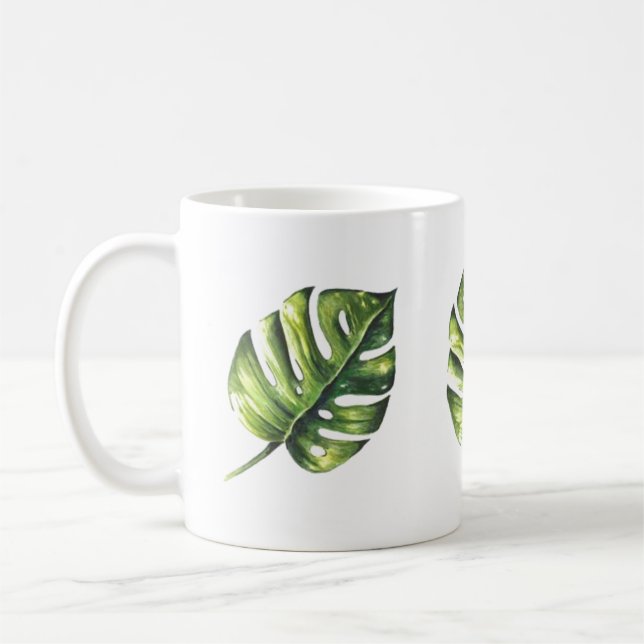 Tropical Leaf Mug – Nature-Inspired Elegance (Left)