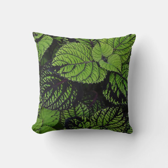 Tropical leaf pattern cushion (Front)
