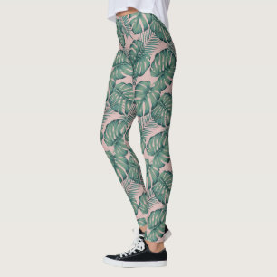 Tropical Leaf Pattern Leggings