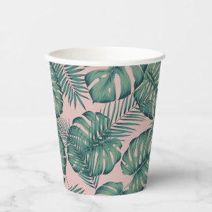 Tropical Leaf Pattern Paper Cups