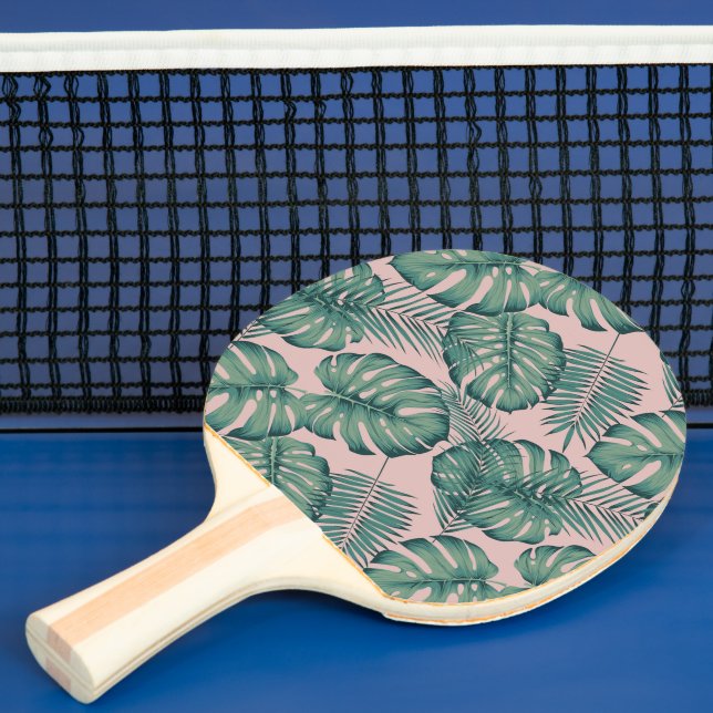 Tropical Leaf Pattern Ping Pong Paddle (Insitu)