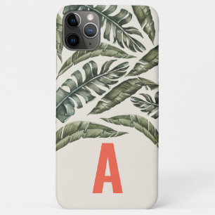 Tropical leaf personalised initial Case-Mate iPhone case