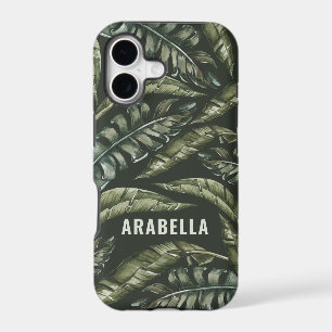 Tropical leaf personalised name and initial