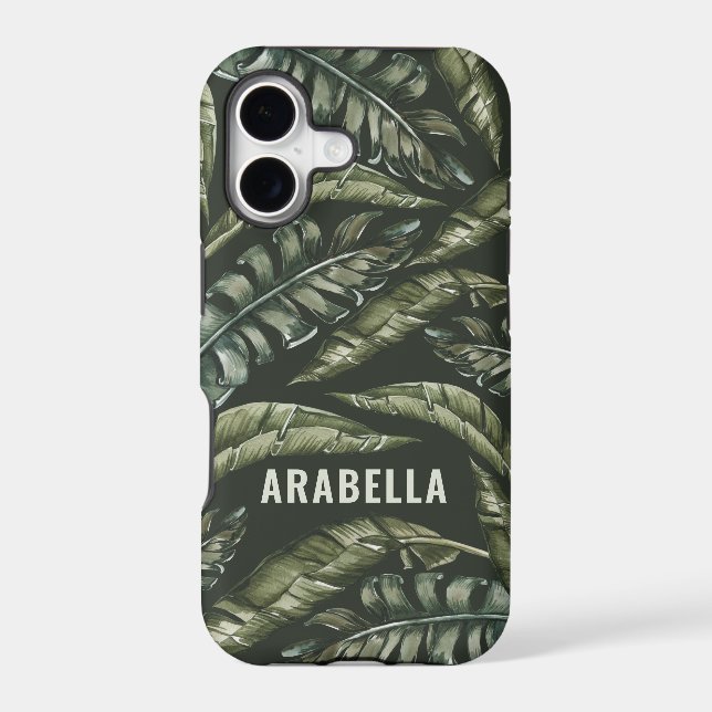 Tropical leaf personalised name and initial (Back)