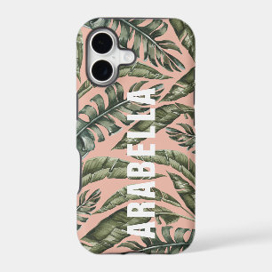 Tropical leaf personalised name and initial