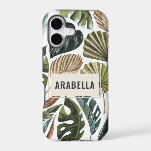 Tropical leaf personalised name and initial