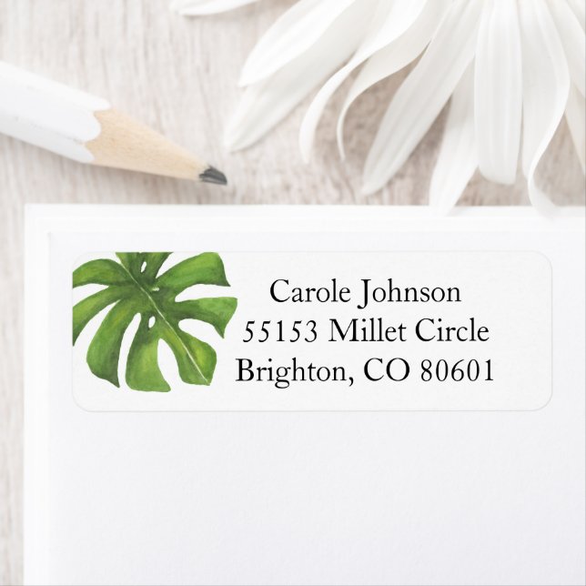 Tropical Leaf Return Address Label (Insitu)