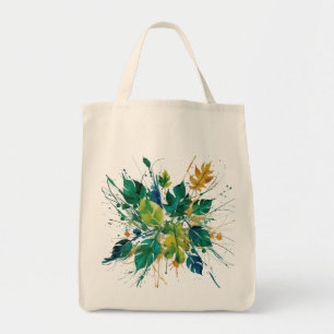 Tropical Leaf Splash – Vibrant Green Botanical Art Tote Bag