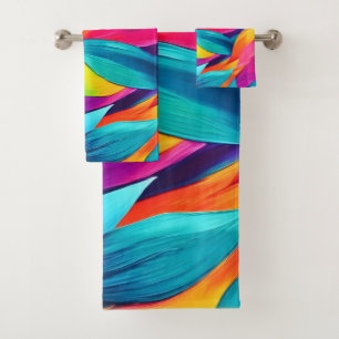 Tropical Leaf Tapestry Painting Bath Towel Set