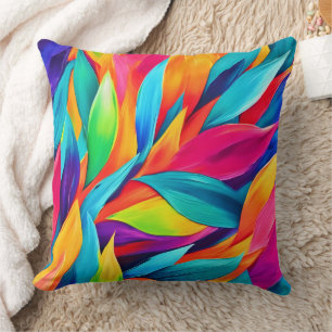 Tropical Leaf Tapestry Painting Cushion