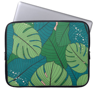 Tropical Leaf Tapestry: Vintage Verdure Laptop Sleeve