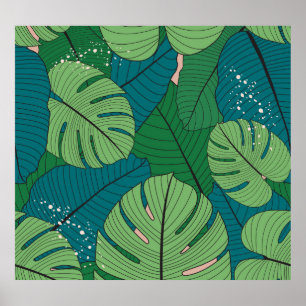 Tropical Leaf Tapestry: Vintage Verdure Poster