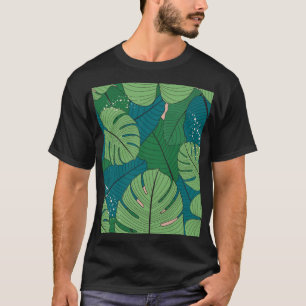 Tropical Leaf Tapestry: Vintage Verdure T-Shirt