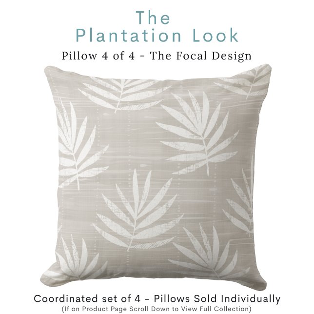 Tropical Leaf Throw Pillow (Creator Uploaded)
