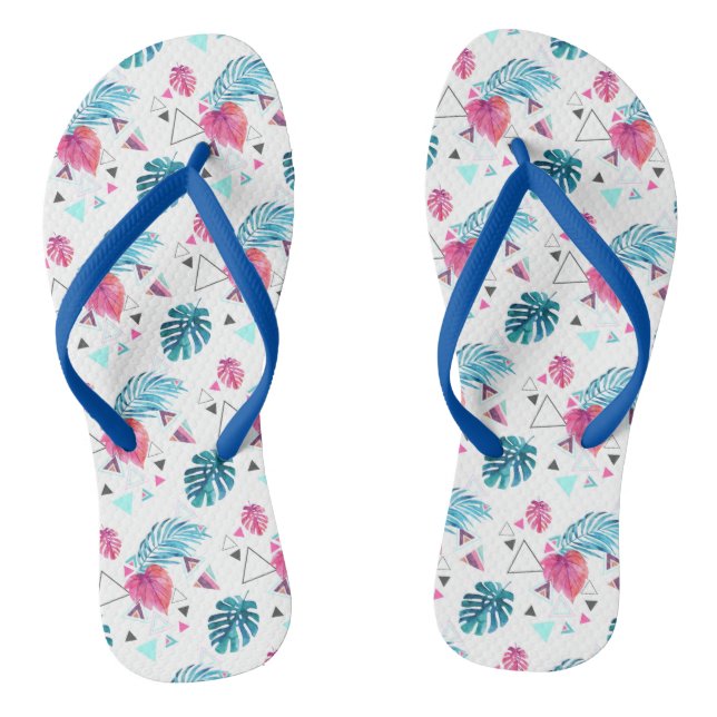 Tropical Leaf Triangle Pattern Jandals (Footbed)