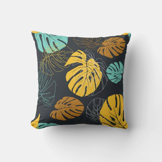 Tropical Leaf Vintage Wallpaper Pattern Cushion (Front)