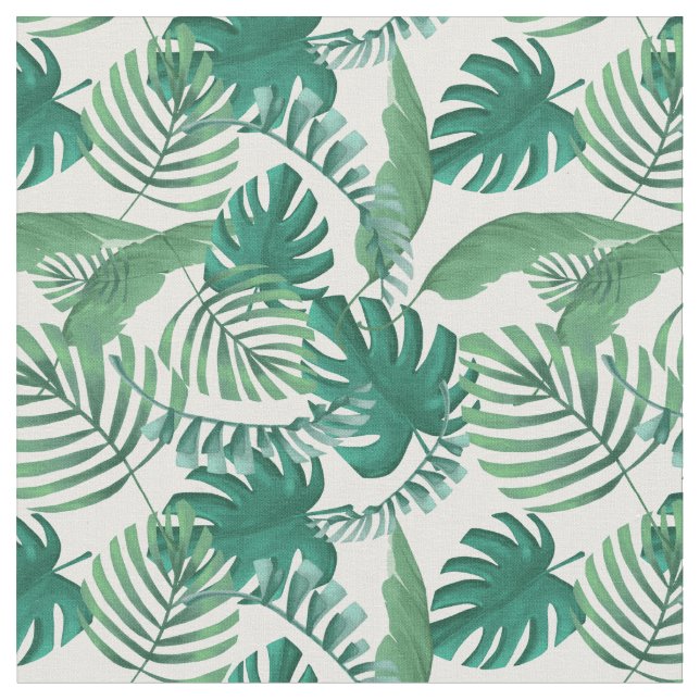 Tropical Leafy Print Fabric (Close Up)