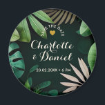 Tropical Leave Pattern | Wedding | Save The Date Magnet<br><div class="desc">Get your guests excited for your big day with our beautiful Save the Date Magnet in a tropical leaves pattern in green. Add your own personalised text on top to make it truly one-of-a-kind and impress your guests with a beautiful reminder of your special day. This is another 100% original...</div>