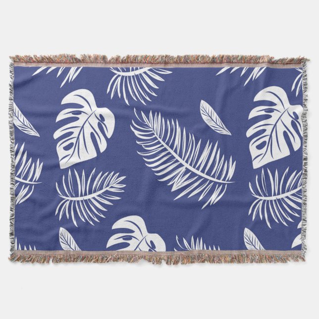 Tropical leaves 15 throw blanket (Front)