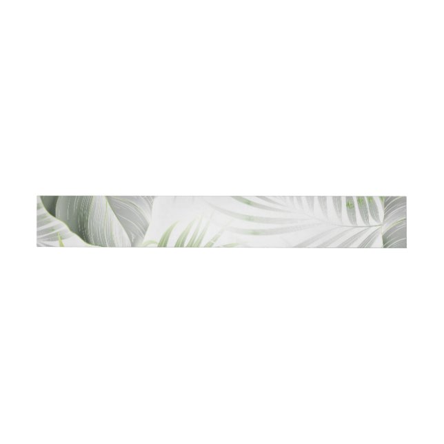 Tropical leaves 1 wrap around label (Individual)