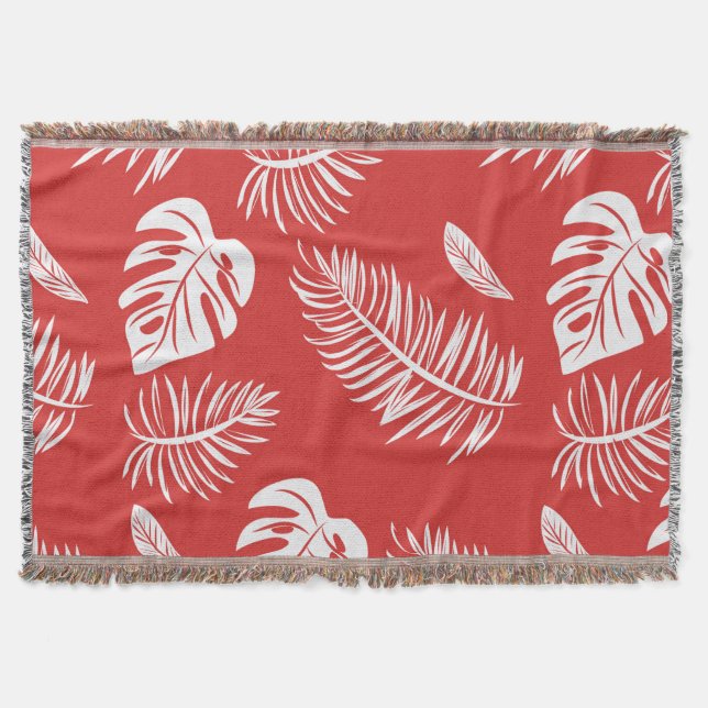 Tropical leaves 20 throw blanket (Front)
