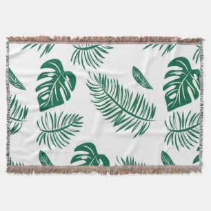 Tropical leaves 22 throw blanket