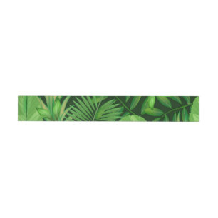 Tropical leaves 3 wrap around label